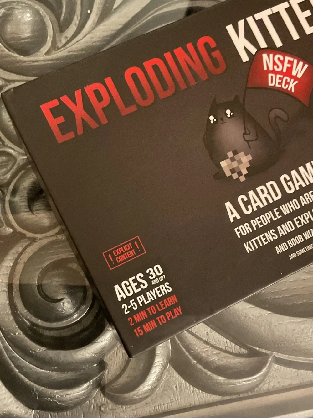 Exploding Kittens NSFW Deck Card Game - Black & Red